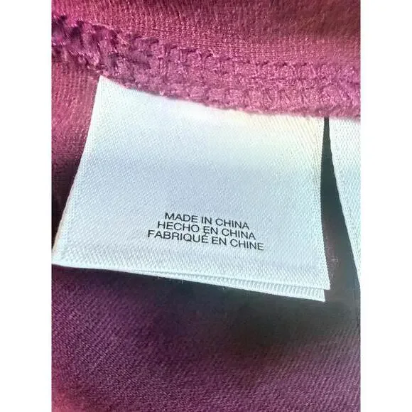 Anne Klein Burgundy Split-Neck Blouse – Size L - Picture 7 of 8